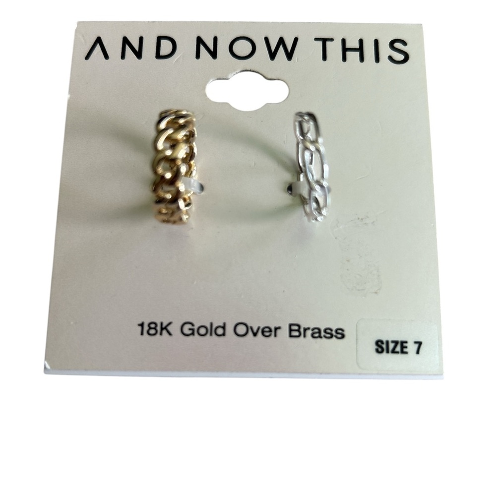 AND NOW THIS 18k Gold Over Brass Ring Set
